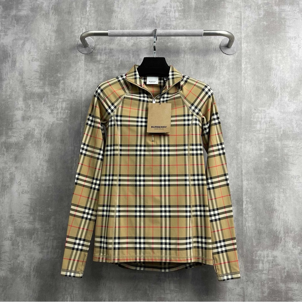 🧨steal Authentic Burberry Tan and Black Checkered Shirt